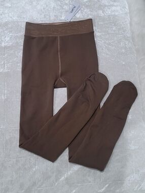 NWT Vertvie Mocha Womans Plush Cozy Fleeced Lined Winter Tights Sz 2XL